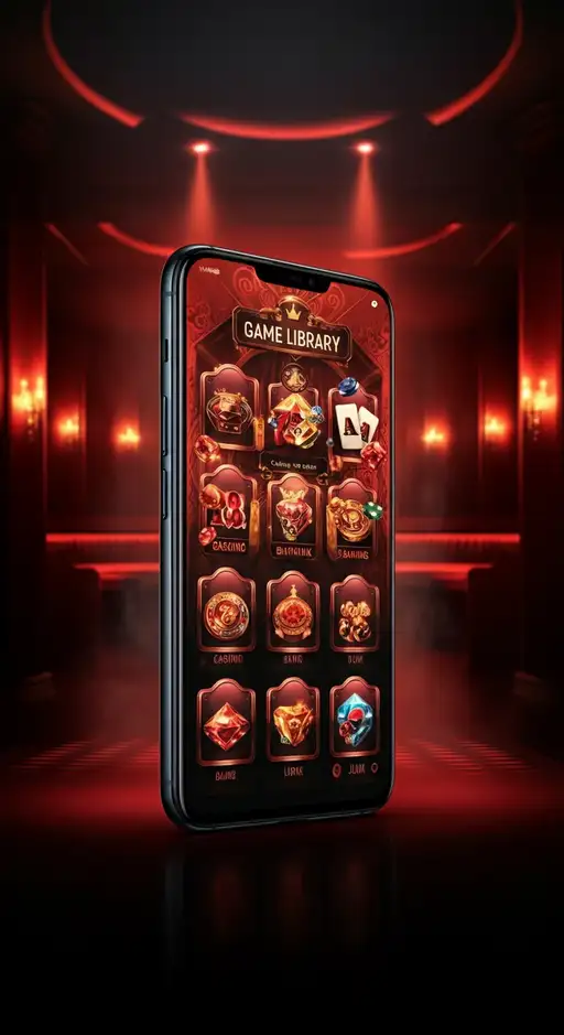 Interface de jeu Instant Casino présentant une sélection de machines à sous populaires et des tables de casino en direct dans une ambiance immersive et dynamique.